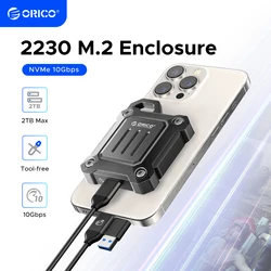 ORICO 2230 SSD Enclosure M.2 NVMe SSD Enclosure USB 3.2 Gen 2 10Gbps NVME PCI-E M-Key External SSD Drive Enclosure 2230mm