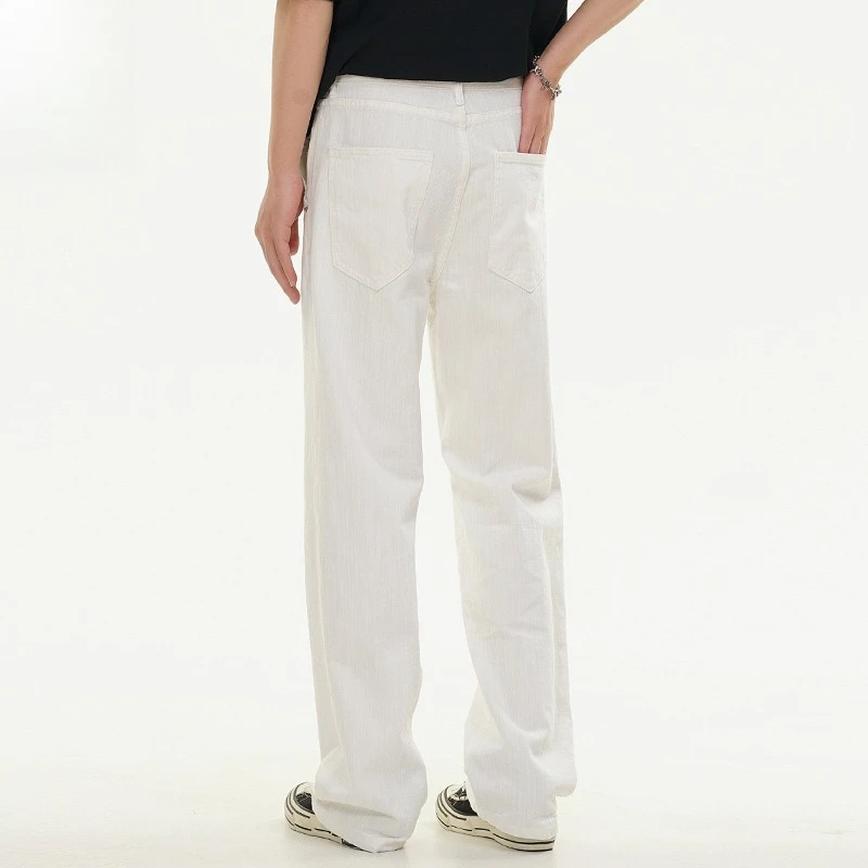 좋은 품질 남성 캐주얼 바지 여름 패션 솔리드 컬러 질감 간단한 기본 스트레이트 바지 바이브 스타일 빈티지 streetwear