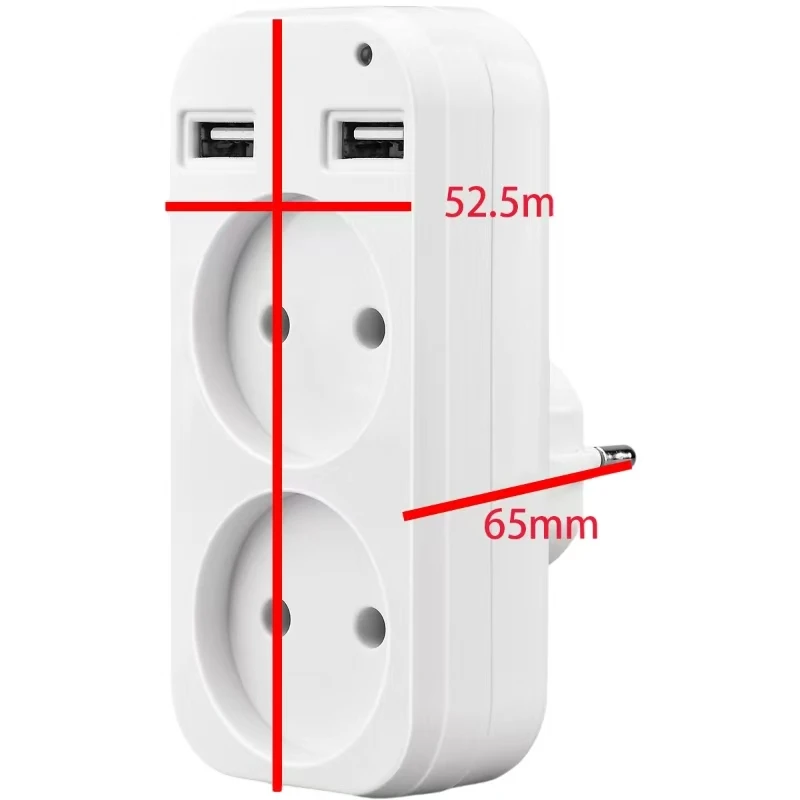 

European USB Socket Portable Dual Usb Converter Plug Multifunction Converter Plug Germany France Russia Universal Socket