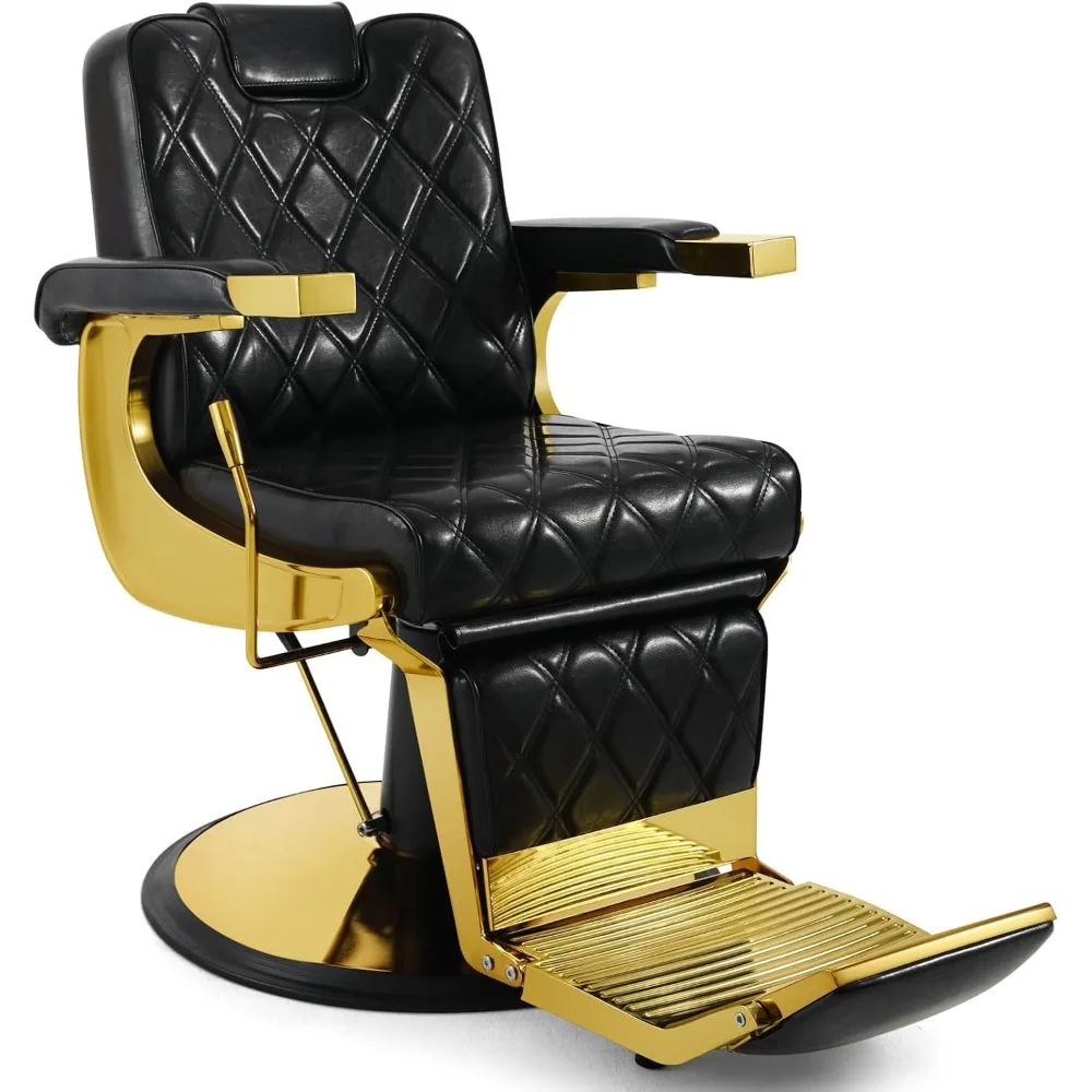

All Purpose Barber Chair Wide Backrest Reclining Salon Chair for Hair Stylist Tattoo Chair Makeup Chair for Salon Equipment (Go