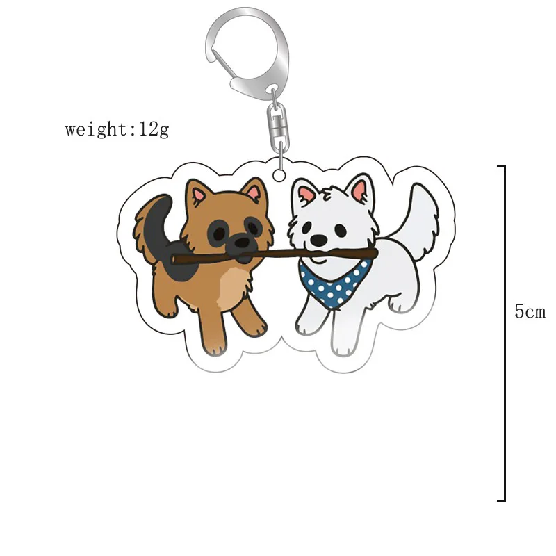 New Pet Dog Corgi Erha MEME Keychain Pendant Bag Charm Car Keyrings Cute Animal Keychains Men Acrylic Jewelry Gift Accessories