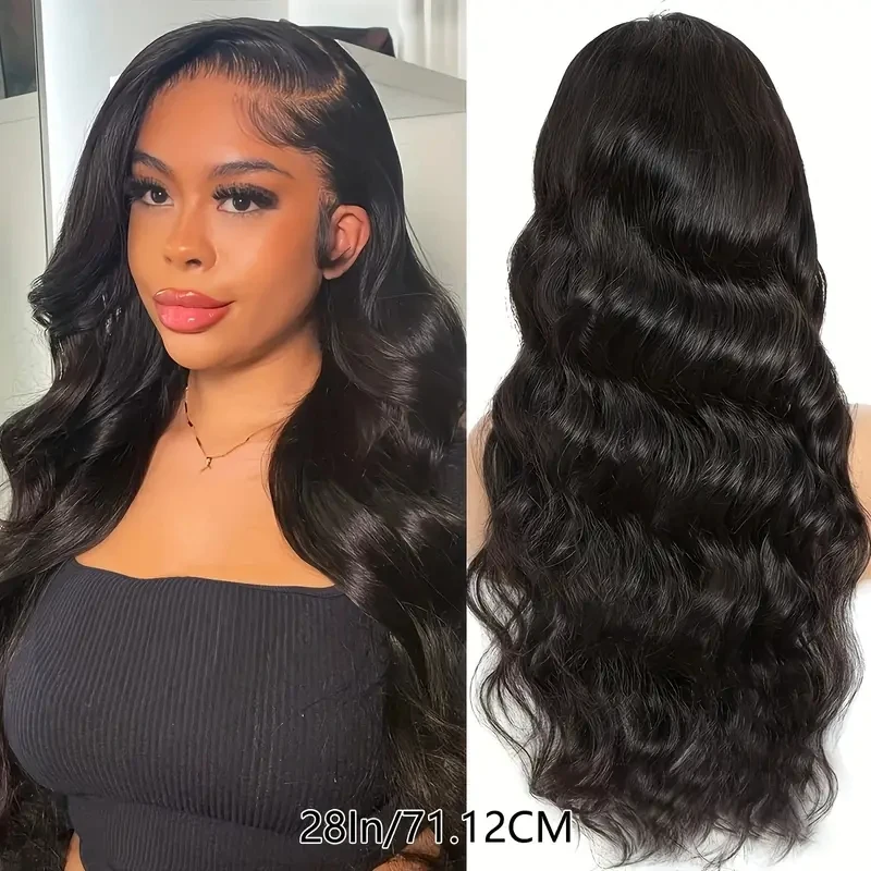 

250% Density Body Wave Brazilian Virgin Human Hair Lace Front Wigs Pre Plucked 13x4 HD Lace Wigs Black For Women Body Wave Wig