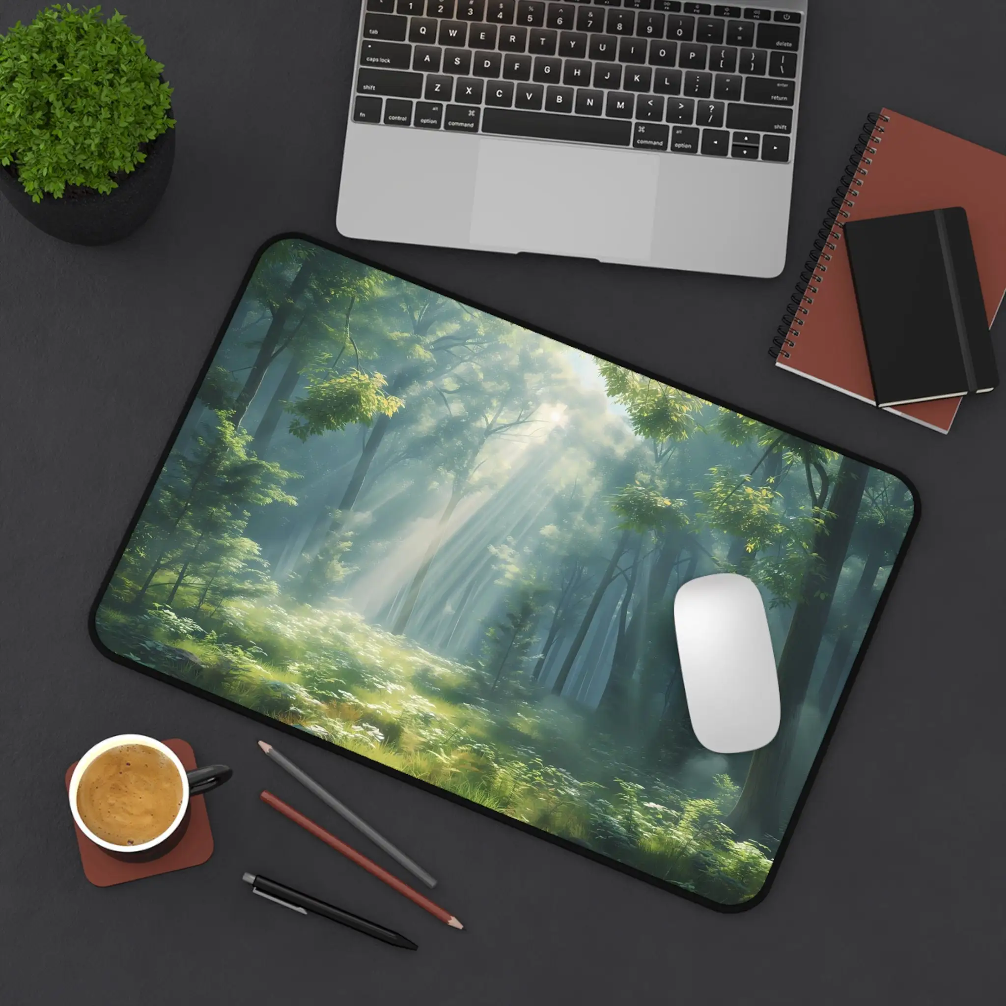 

Lush Forest Table Mat, XXL Non-slip Waterproof Play Mat, Natural Style Calming Tabletop Decoration, Suitable for Work and Play