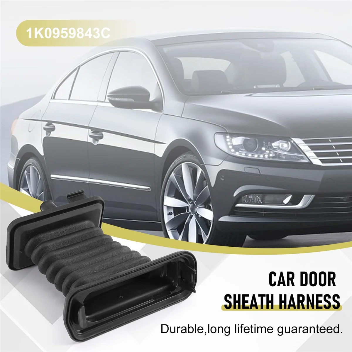 1K0959843C Door Side Plate Threading Sheath Door Harness Loom Bellows for Golf Mk5 Mk6 Jetta Passat Skoda 2Pcs