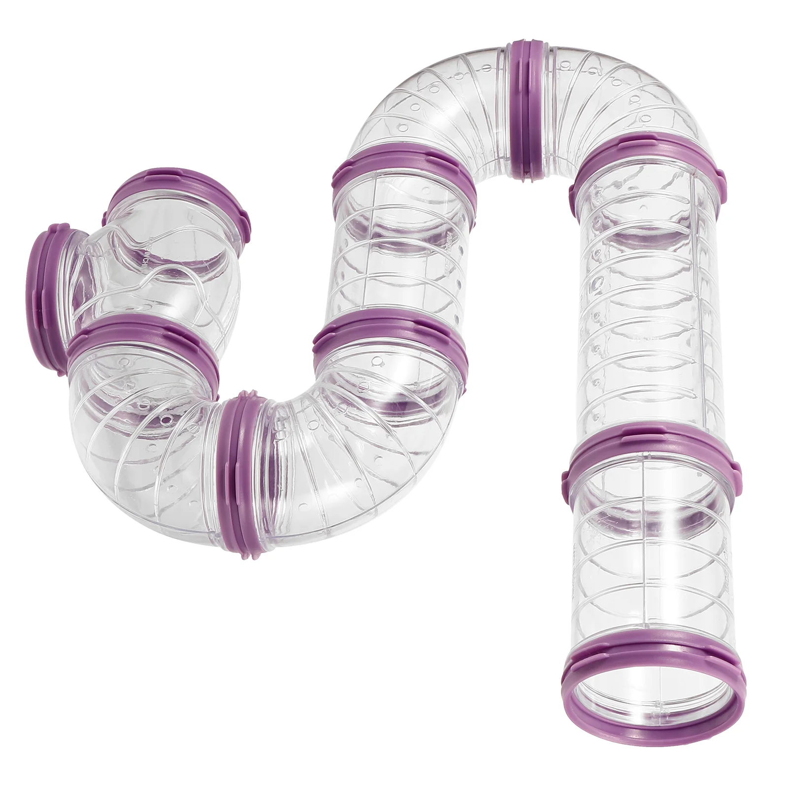

1 set Plastic Hamster Cage Tunnel DIY Kit Purple Pipes Thickened Material Long Use Promote Exercise Safe Place Expand Cage Small