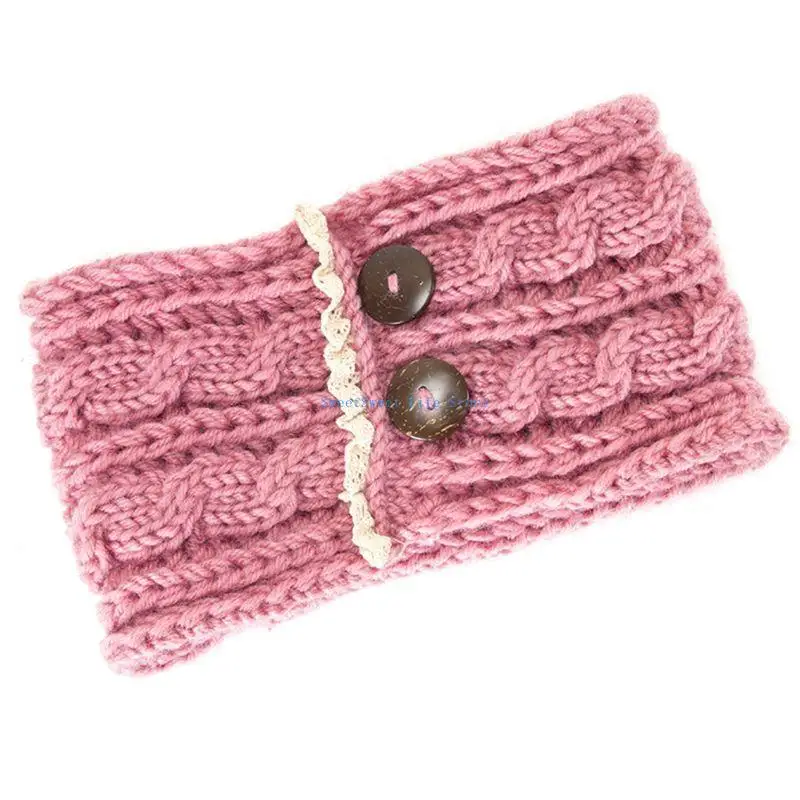 

D5QB Women Girl Hair Band Headwraps Crochet Knitting Woolen Headbands Winter Bohemia