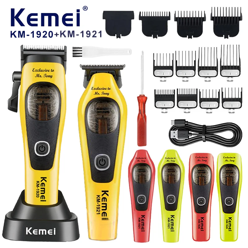 

Kemei 1920 1921 Electric Hair Trimmer Professional Hair Clippers 9000RPM Barber Vector Motor Finish Hair Cutting Machine for Men