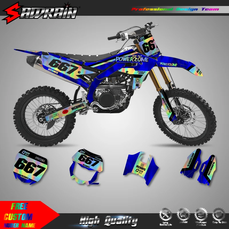 Sawrain Motorcycle Sticker Custom Team Graphics Decals Kit For YAMAHA 19-23 YZF250 18-22YZF450 19-22 WRF450 20-23 WRF250