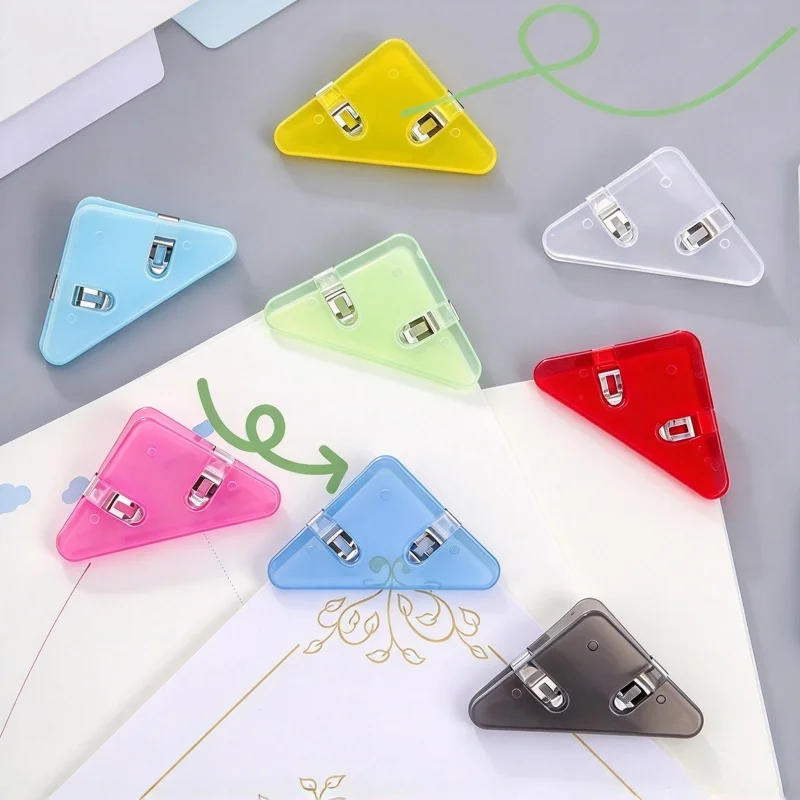 3/5pcs Creative Triangle Clip Bookmark Holder Book Folder Snack Folder Office Stationery Book Folder Desktop Storage Folder