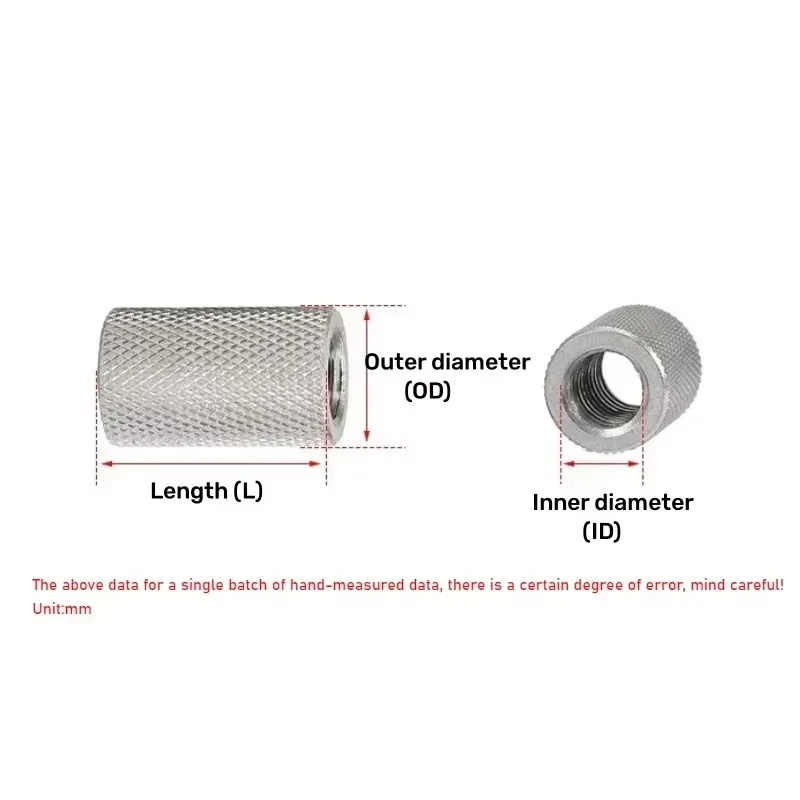 M2 M2.5 M3 M4 M5 M6 M8 M10 M12M14M16 304 Stainless Steel Round Knurled Coupling Nut Long Extend Cylindrical Round Connector Nuts