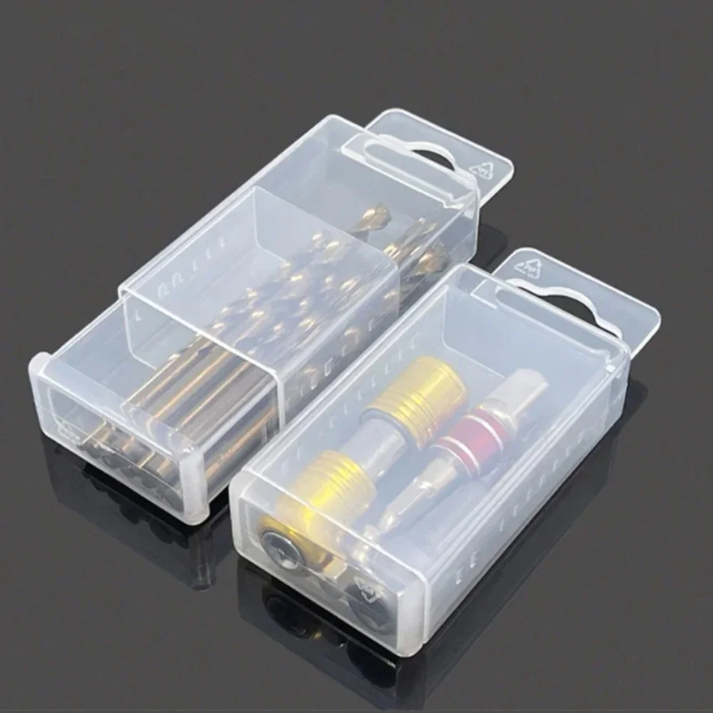 Twist Drill Bits Milling Cutters Storage Boxes Transparent Empty Box Plastic Toolbox Rectangular Telescopic Box Tools Accessorie