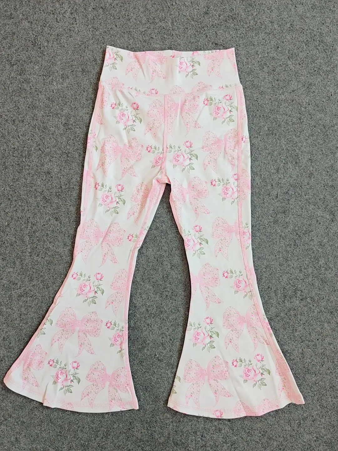 

Брюки для йоги с розовыми цветочными бантами для маленьких девочек