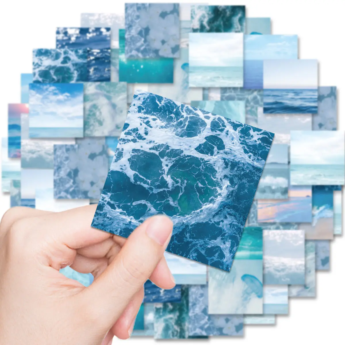 Etori Life 46pcs Creative Sea View Nordic Style Exquisite Patterns Student DIY Laptops,Diaries,Scrapbooks Decoration Stickers