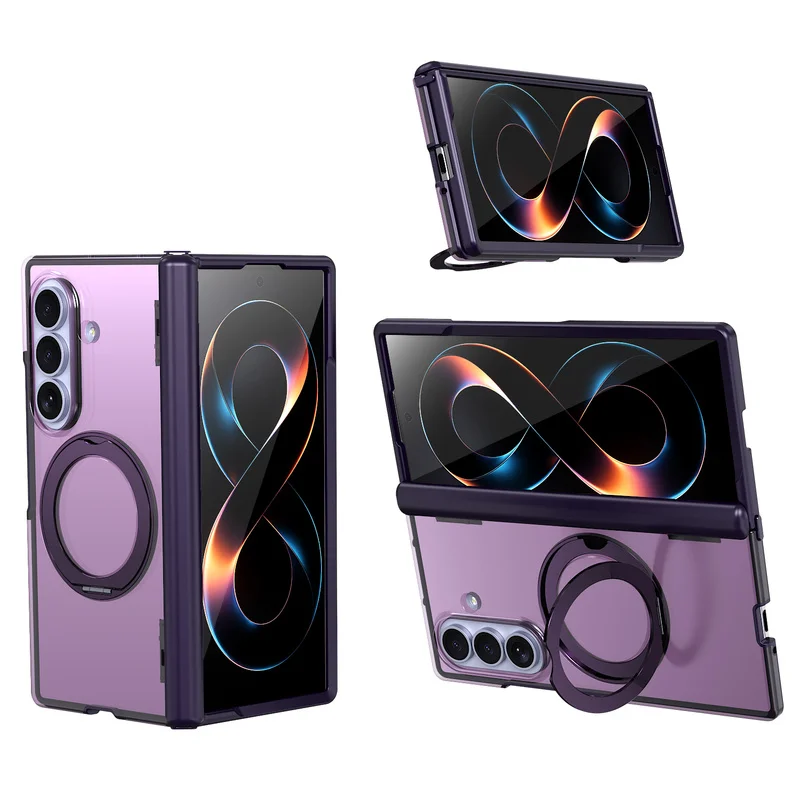 Matte Magnetic Case Kickstand Compatible For MagSafe Hinge Protection Translucent Cover For Samsung Galaxy Z Fold 8 Ultra 7 5G