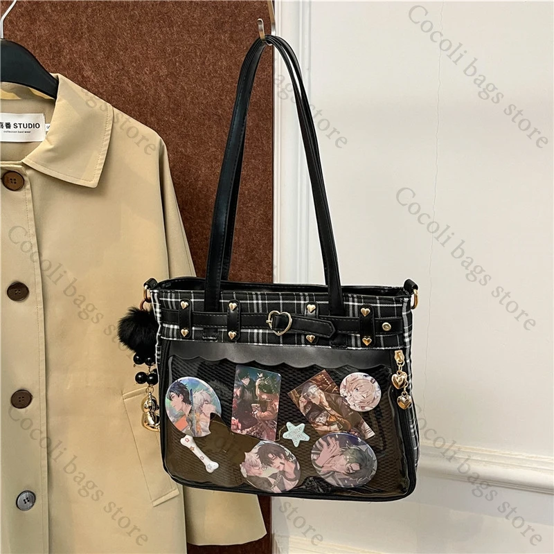 Checked Ita Bag Shoulder Bag for Women Large Capacity Tote Bag Itabag Woman Bags Kawaii Bags for Woman Y2K Bag Handbag