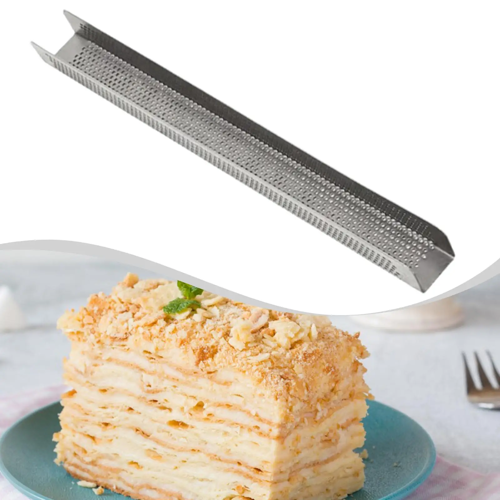 

Stainless Steel U Shape Biscuit Mould Rectangle Mille Feuille Pan for Baking Cakes Pastry Kitchen Use