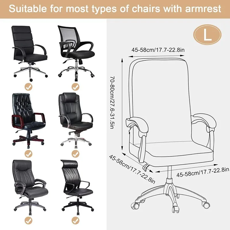 Gaming Chair Cover Floral Printed Elastic Chair Wear Resistant Zipper Closure Armchair Slipcovers Computer Office Chair Cover