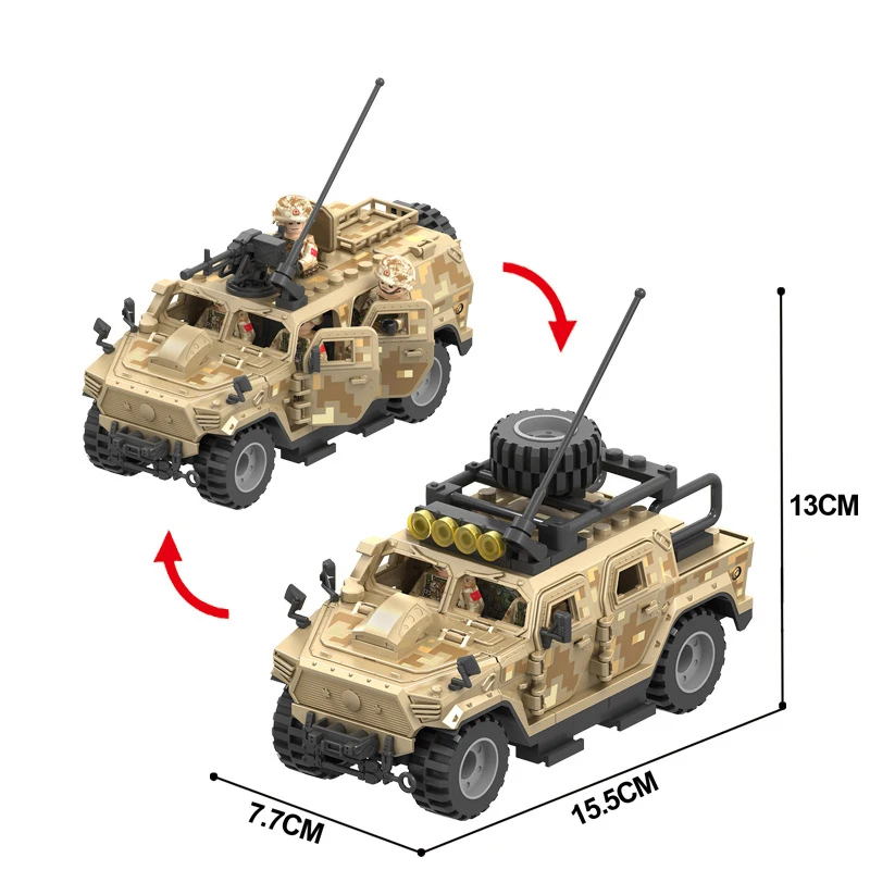 Swat – véhicule blindé militaire des Forces spéciales, figurine, tour de garde, scène Humvee, blocs de construction, jouet pour garçon