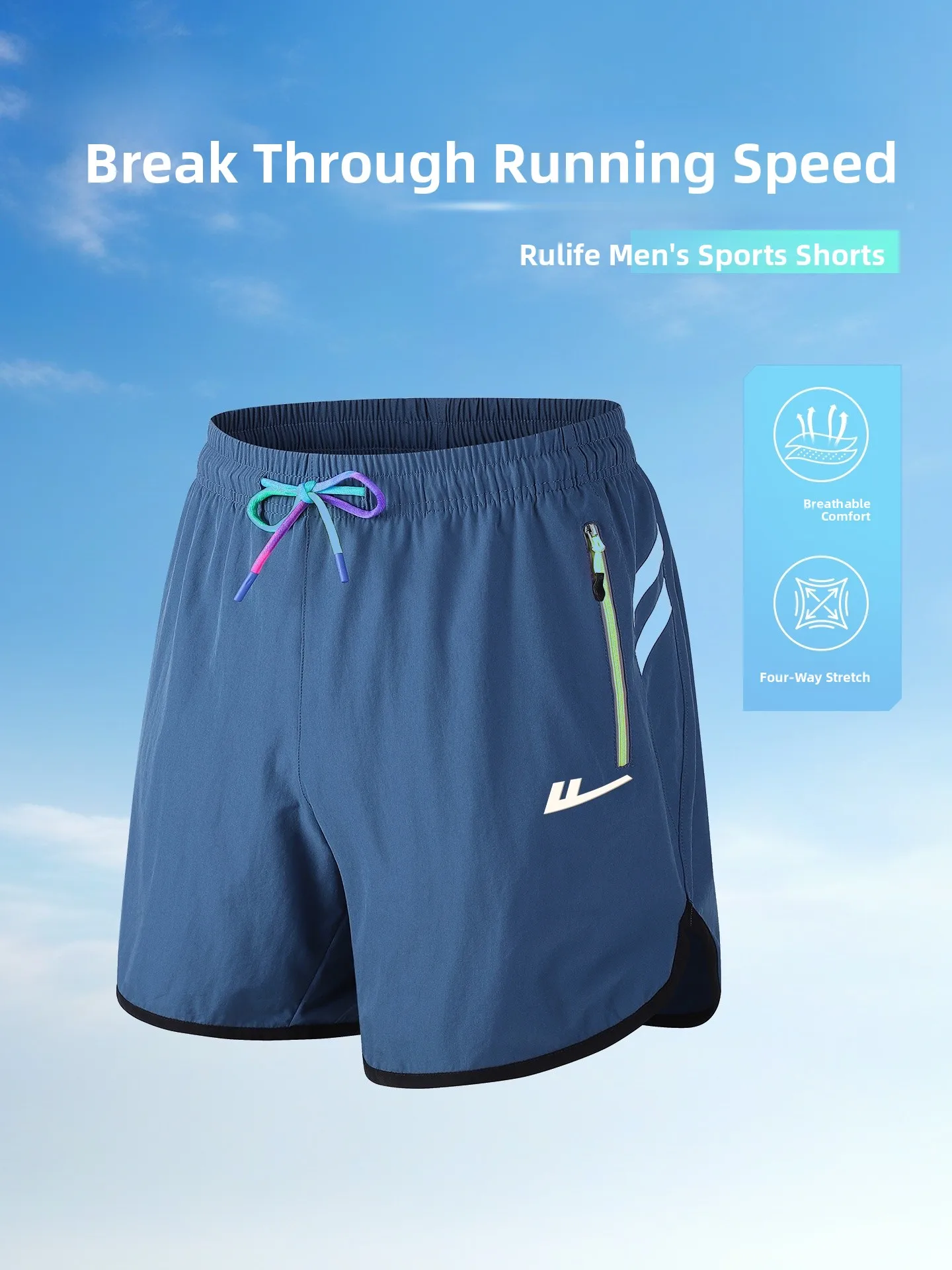 

Qui Dry Sports orts Men's Summer Thin Ice Silk Fitn Casual Five-Quarter Pants Breathable Running Leisure orts