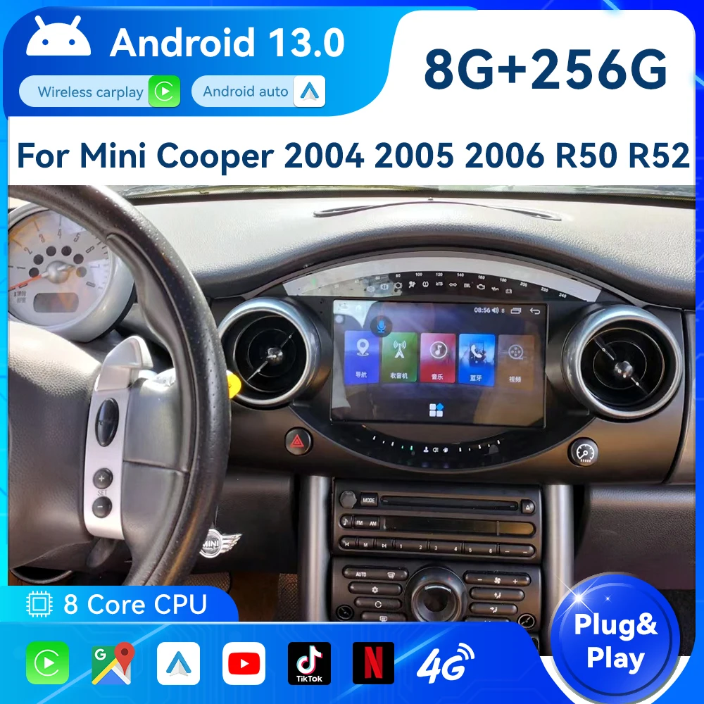 For Mini Cooper 2004 2005 2006 R50 R52 Android Car Radio Stereo Multimedia Player Touch display Autoradio GPS Navigation unit