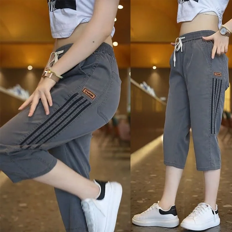 

Мужские летние свободные повседневные брюки из тонкого ледяного шелка с прямыми штанинами Qui Dry, модные брендовые брюки из лиоцелла Spor на семь футов