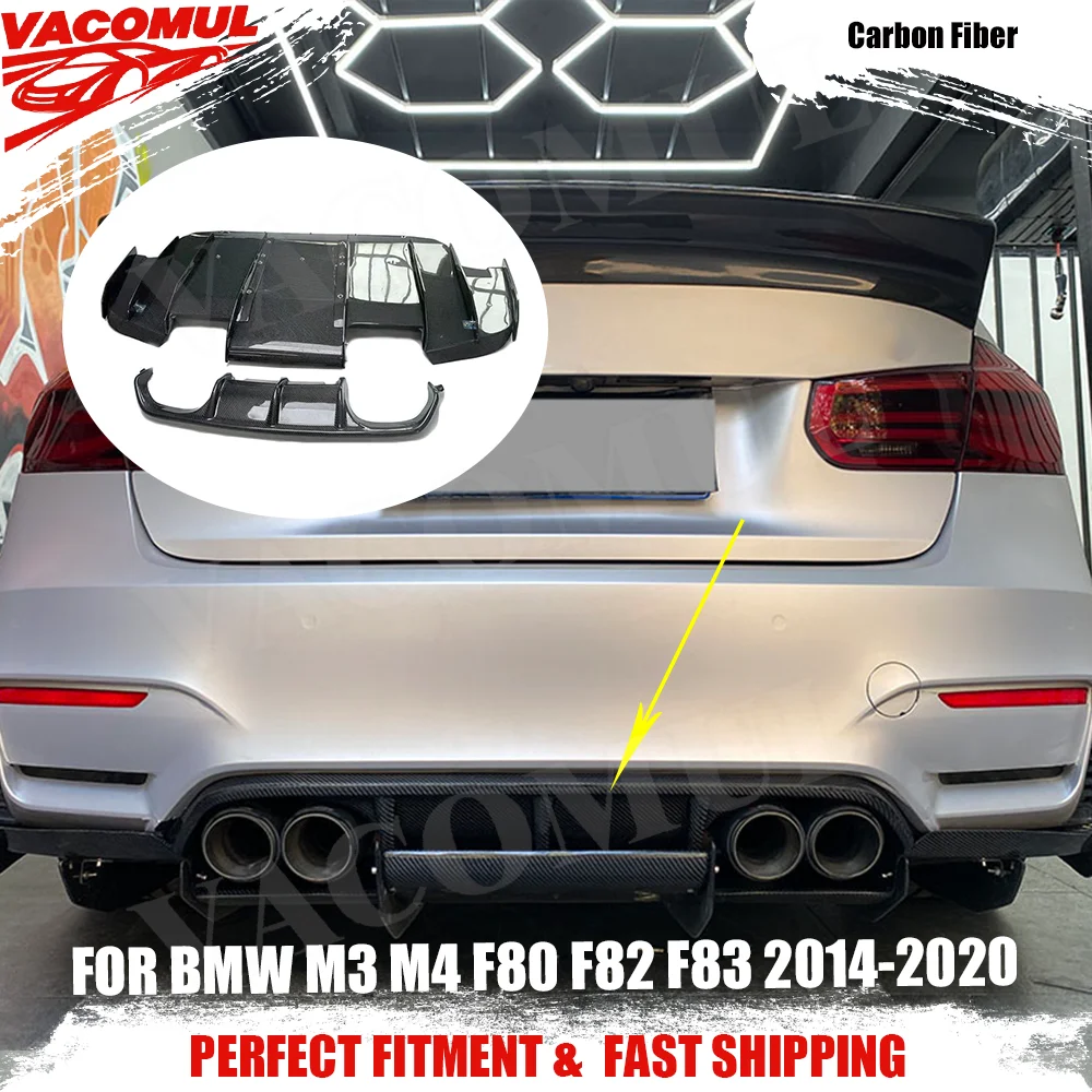 

Задний бампер VACOMUL для BMW M3 M4 F80 F82 F83 2014-2020, задний диффузор, боковая нижняя пластина, защита из углеродного волокна