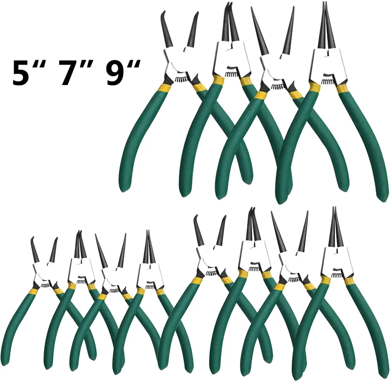 Circlip Pliers Internal/External Spring-loaded Pliers C-type Round Clamp Pliers For Fixing Ringers Gasket Removal Or Retention