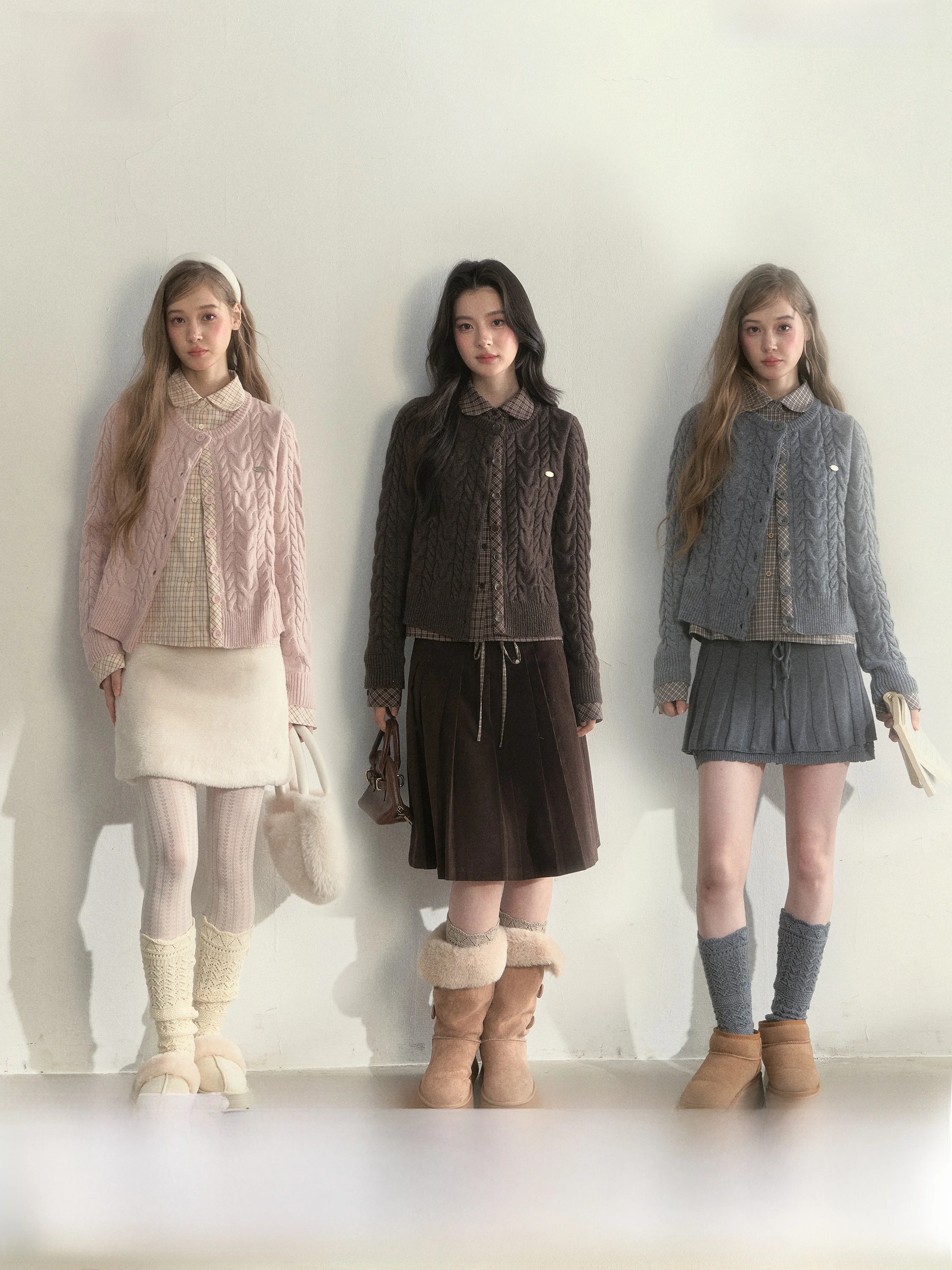 

SunsetPark Knitted Woolen Sweater Doll Collar Fake Two-Piece College Sle Women's Autumn Winter Faion Pure Color Long Sve