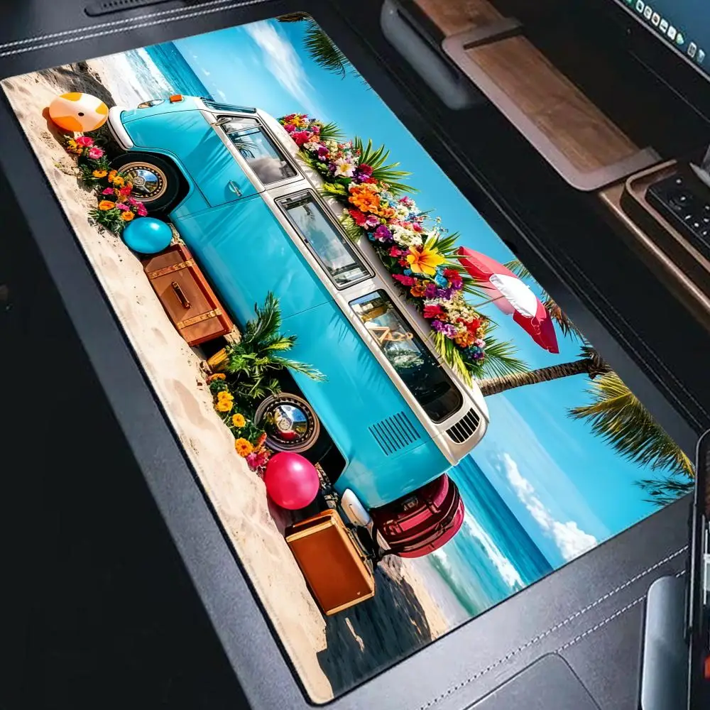 

HYBXAXC Cool bus Mouse Pad Large Computer Office Game Table Mats XXL Rubber Anti-slip Gaming Keyboard Mousepads Long Desk Pads