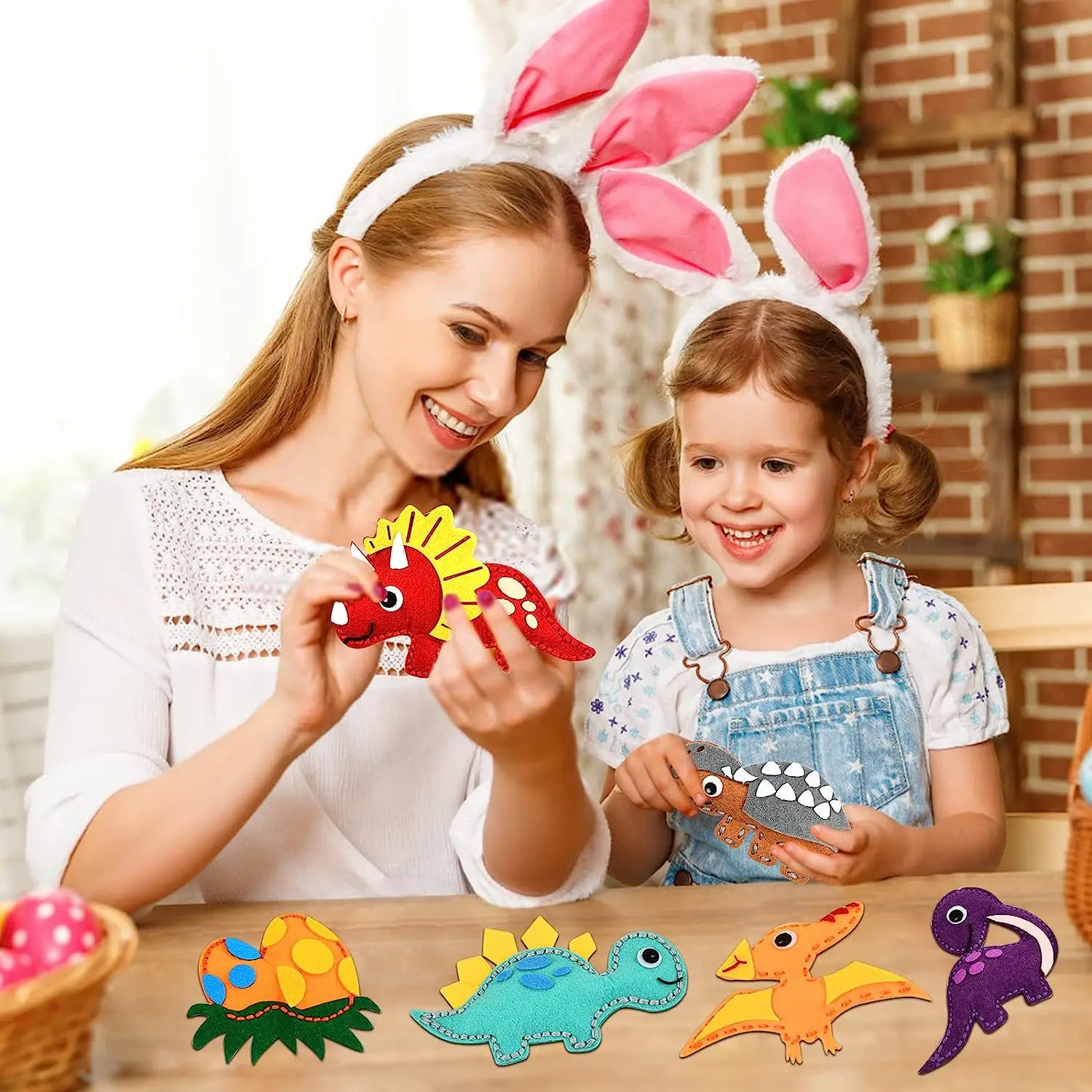 Dinosaurier Nähen Bastelset DIY Kinder Basteln Nähen Set Pädagogische Anfänger Nähen Gefüllte Weihnachten Nähen Bastelset Filz Ornamente – Detail 7
