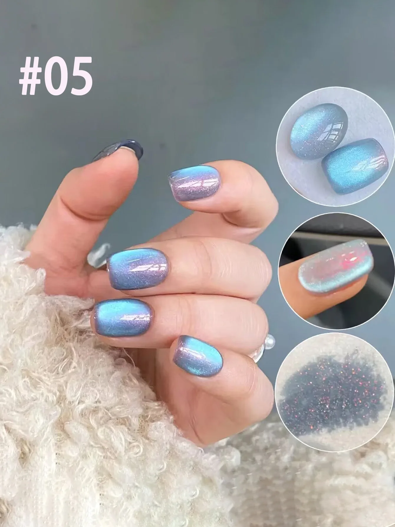 

1-16pcs ZH New Style First Quarter Moon Series Cat Eye Gel Nail Polish Popular Fine Magnetic Powder Crystal Cat Eye Nail Art