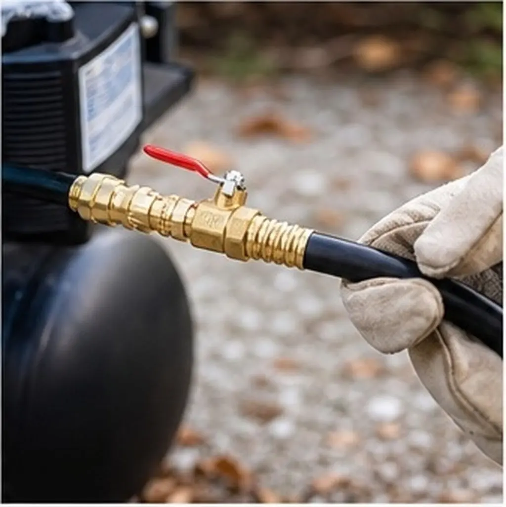 Winterize Blowout Adapter with Shut-Off Valve for Sprinkler System – Quick-Connect Hose Faucet Plug