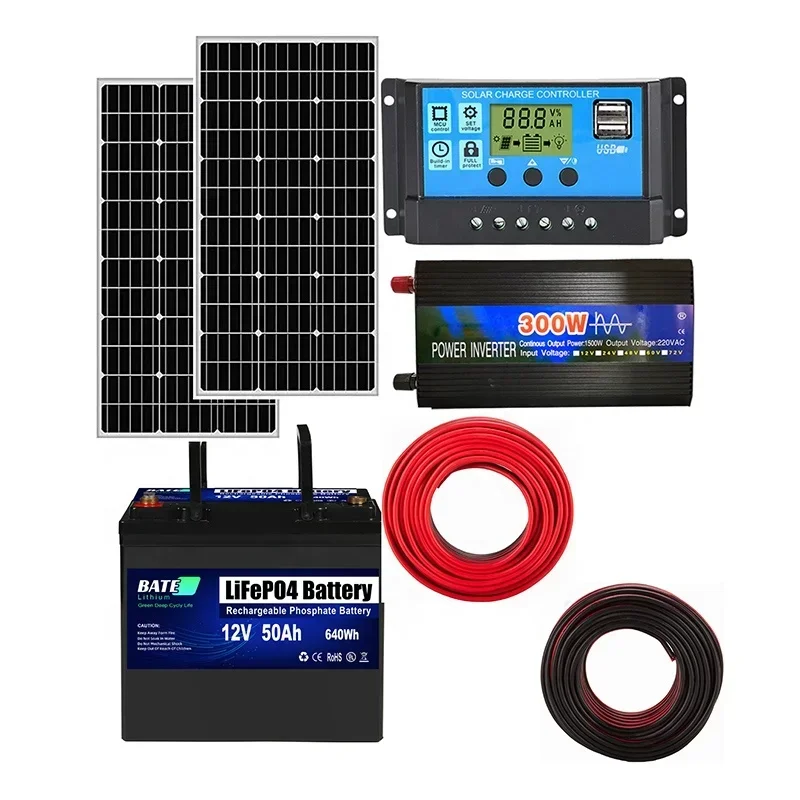 

complete system for home with energy inverter battery power system pv solar panels