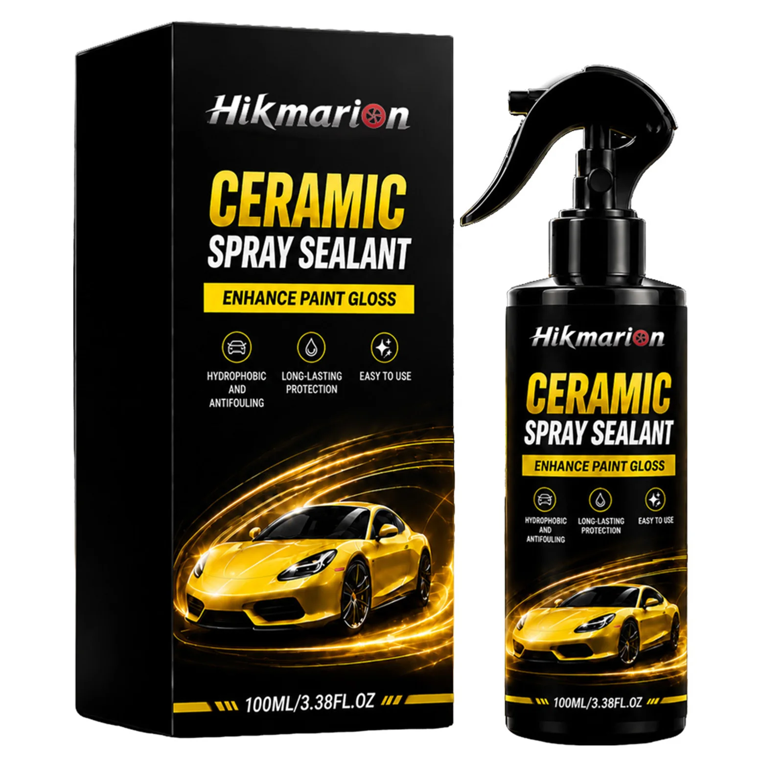 Hikmarion Automotive Ceramic Coating Spray, Brightening Paint Surface Hydrophobic Face Protection Multi-faceted Adaptation Easy Operation Spray