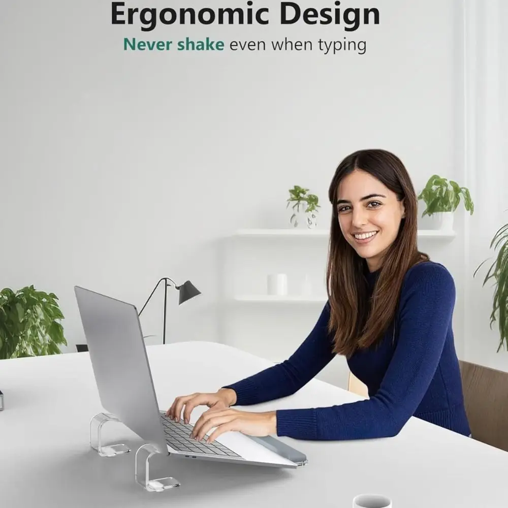 

New Acrylic Laptop Stand with Wrist Support Non-slip Laptop Riser Transparent Portable Laptop Bracket For Typing/Reading