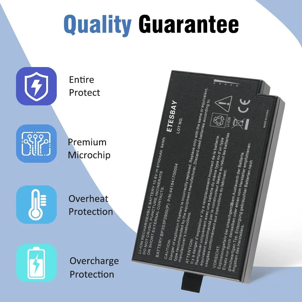 ETESBAY BP3S3P2900 Laptop Battery For Getac B300 B300X Rugged BP3S3P2600(S) 441841700004 4418144000490 441841700004  8700mAh