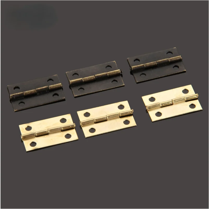 12Pcs Mini Small Heavy Duty Flat Jewelry Chest Gift Wooden Music Box Wine Case Dollhouse Cabinet Door Hinge with Screw