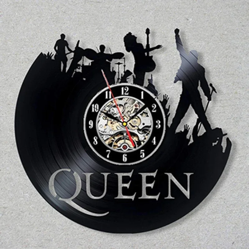 

Queen Rock Band Wall Clock Modern Design Music Theme Classic Vinyl Record Clocks Wall Watch Art Home Decor Gifts for Musician