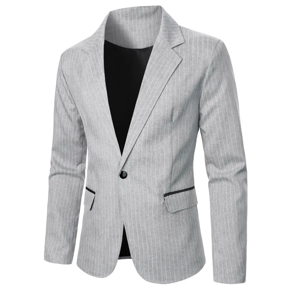 Men\'s Suit Simple Line Casual Style Men\'s Blazer Wedding Dinner Party Business Banquet Stage Street Men\'s Blazer Suit Jacket