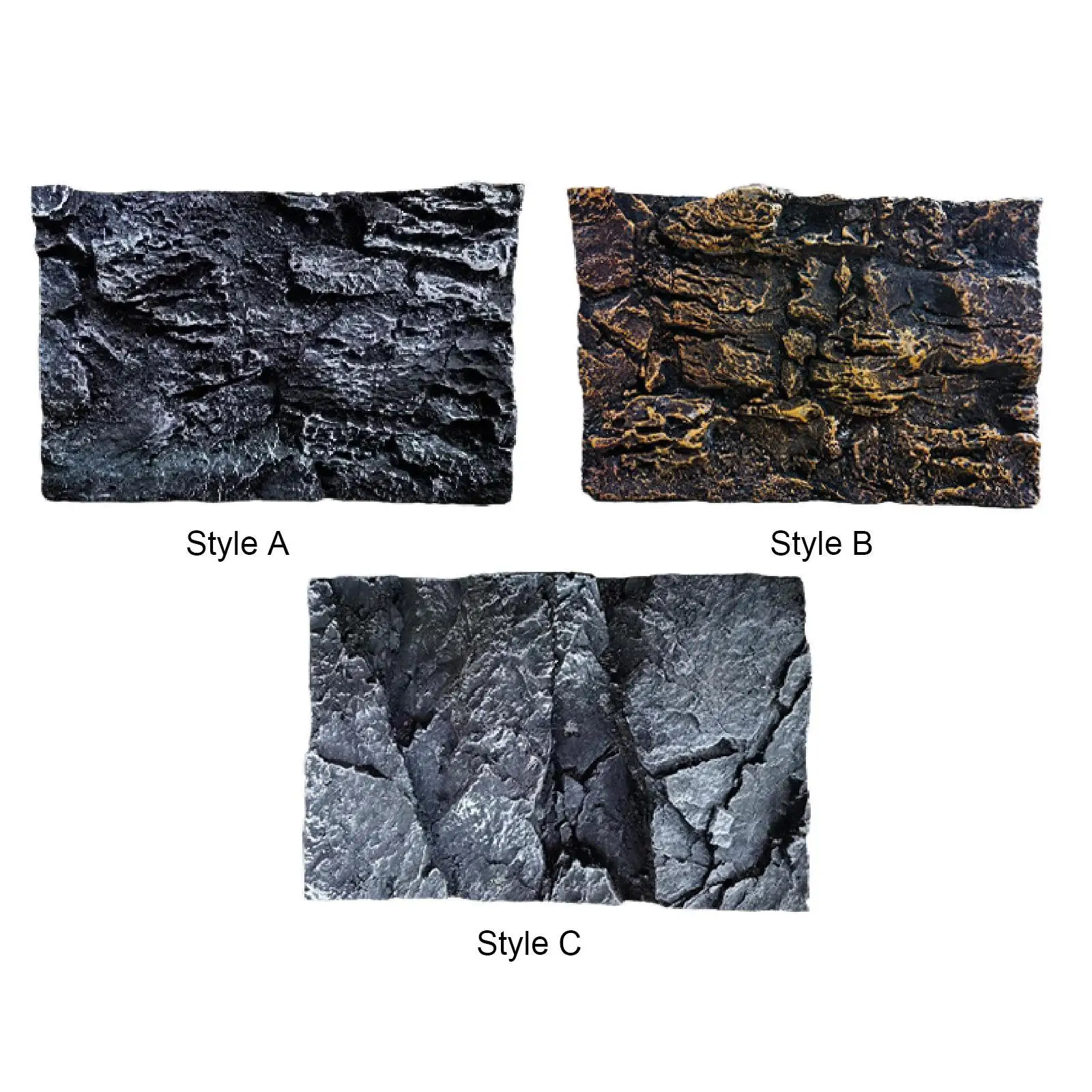 Fish Tank 3D Rock Background Polyurethane Panel Lifelike Texture Backdrop Decor for Turtle Reptile Tortoise Salamander