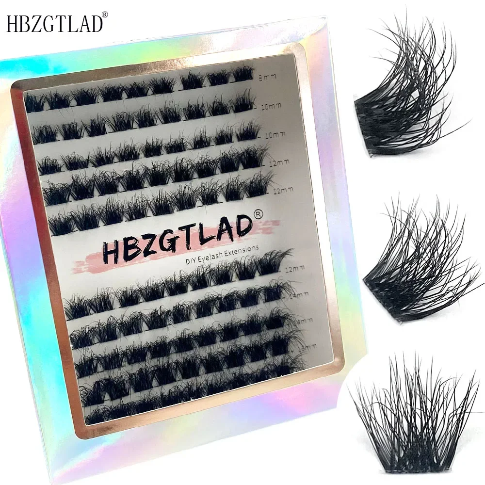 8d fofo único cluster cílios volume fãs cílios individuais haste transparente segmentado natural cílios falsos para extensão dos olhos