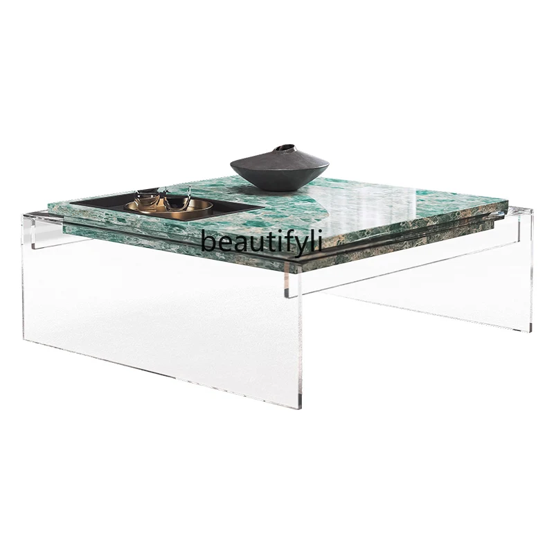

Coffee table living room household Italian minimalist light luxury high-end designer creative suspended coffee table