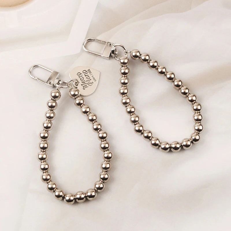 Porte-clés bibelot coeur pour femme, pendentif sacs à main, perles de document en argent, porte-clés pour bijoux, accessoires exécutifs, cadeau