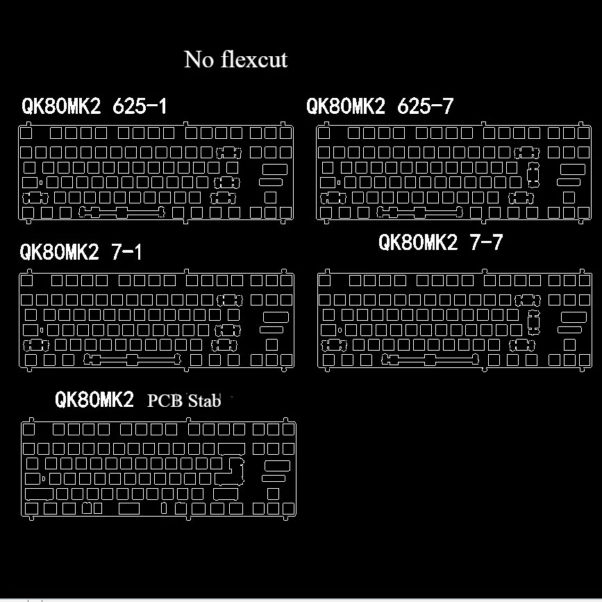 

QK80 MK2 keyboard dedicated plate PP PC POM CF FR4 multiple layouts ( for pcb stab and plate stab )
