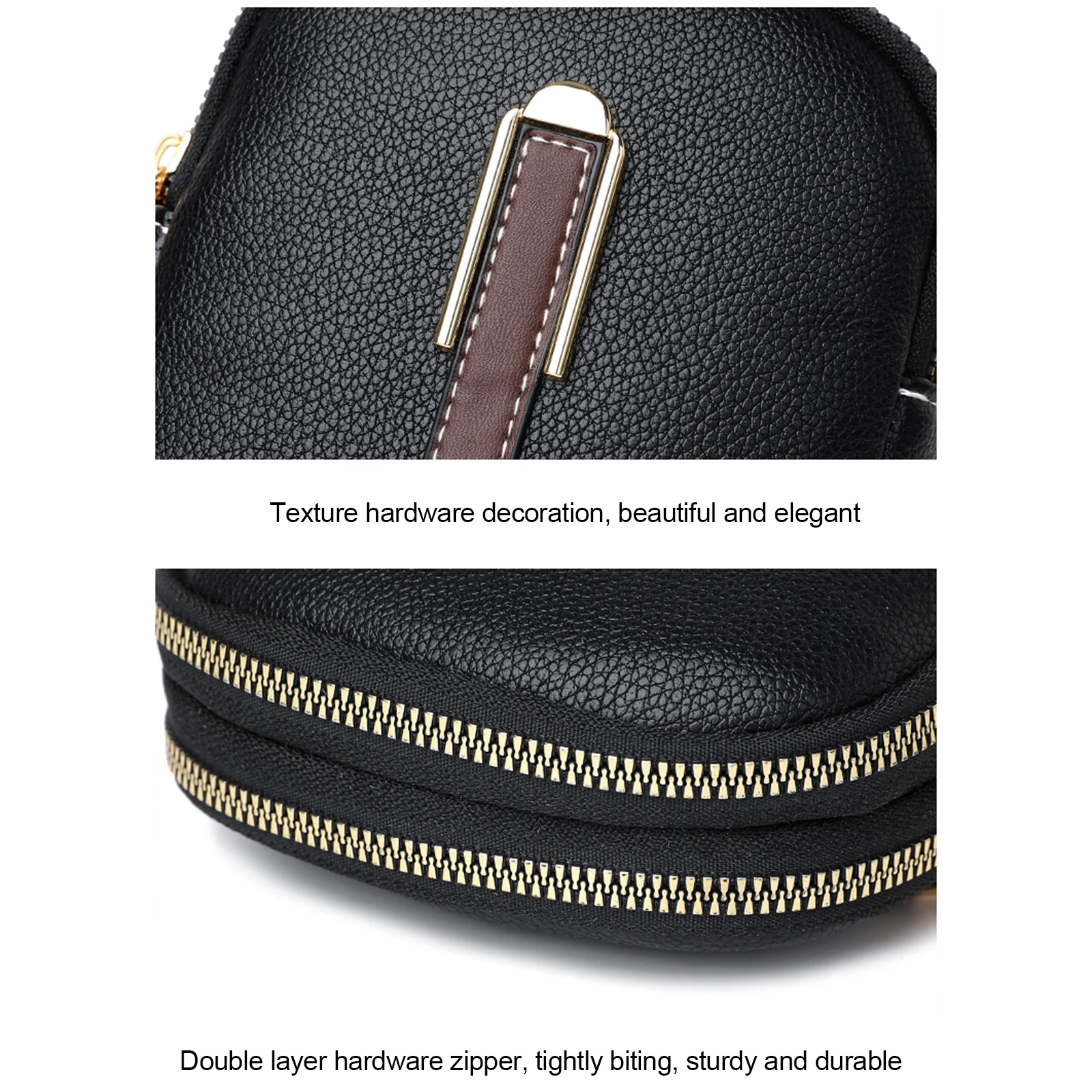 Crossbody Schoudertas Met Ritssluiting En Verstelbare Riem Voor Kaarten Geld Telefoon Portemonnee