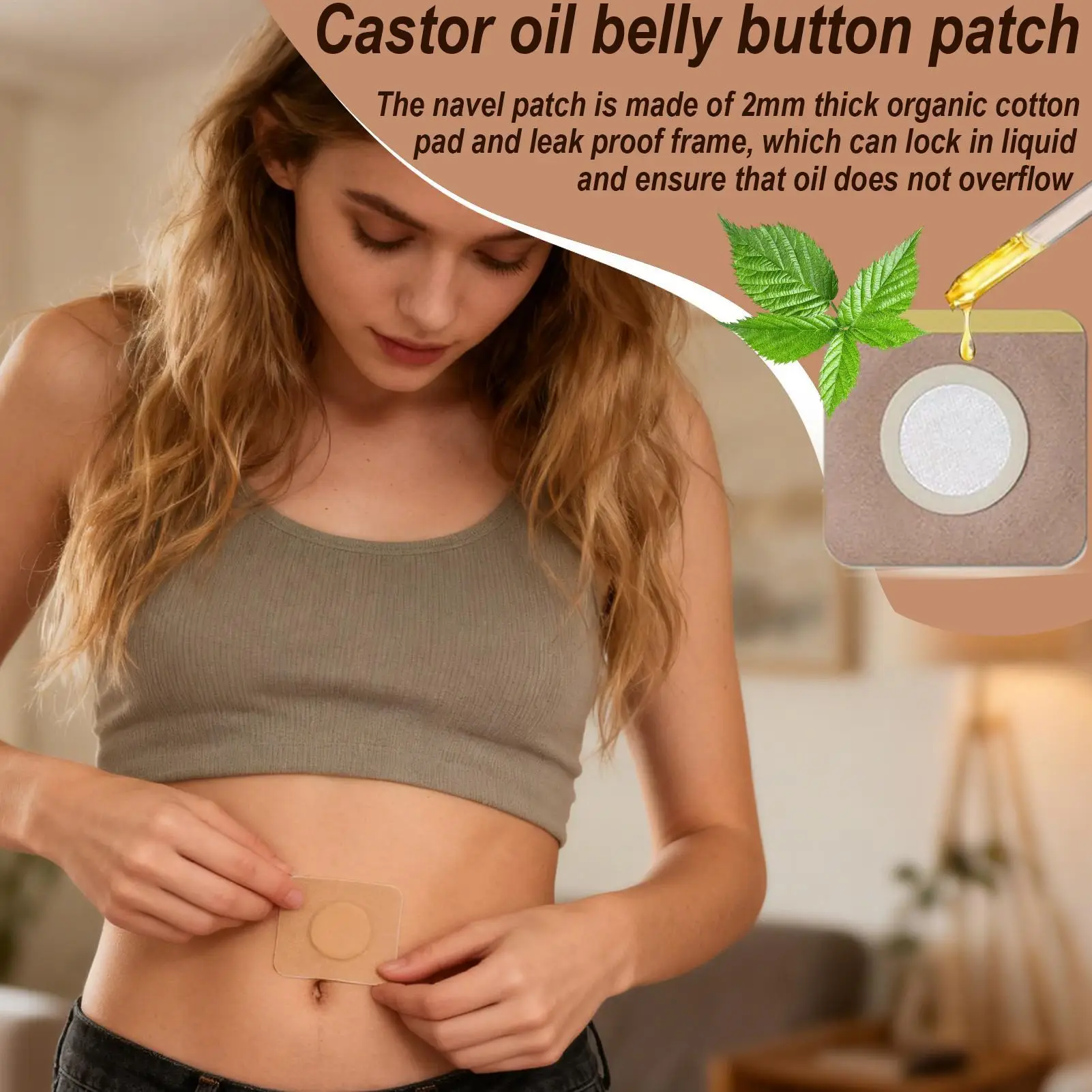 Belly Button Patch 50 Pieces Adhesive Belly Stickers Organic Abdomen Patch for Women Adults Daily Routine Overnight Travel Wife