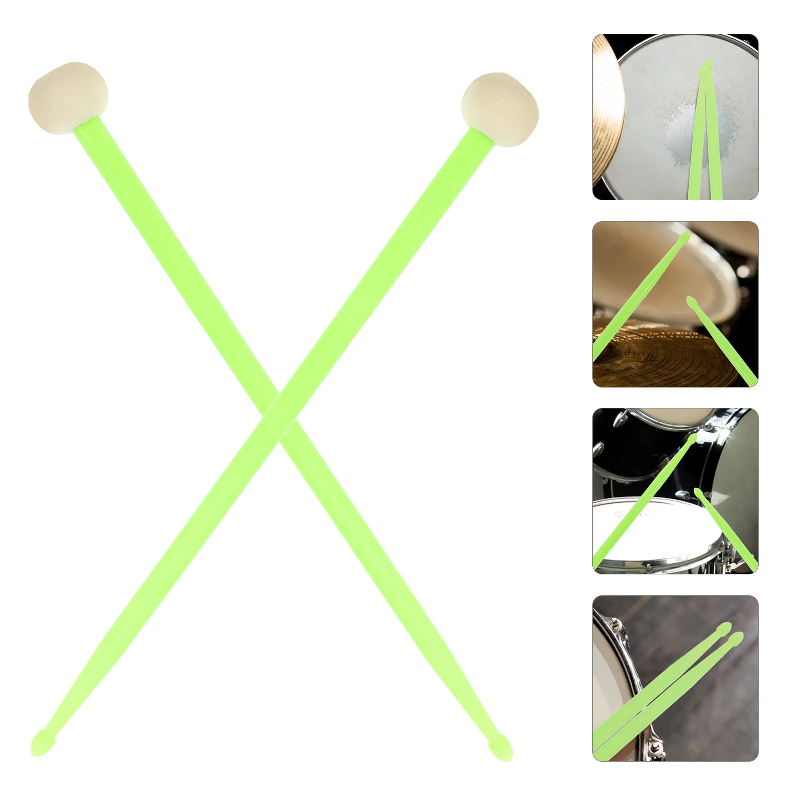 

1 Pair Durable Stage Drumsticks Double-End Smooth Lightweight Nylon Percussion Accessories For Kids Students Jazz Music