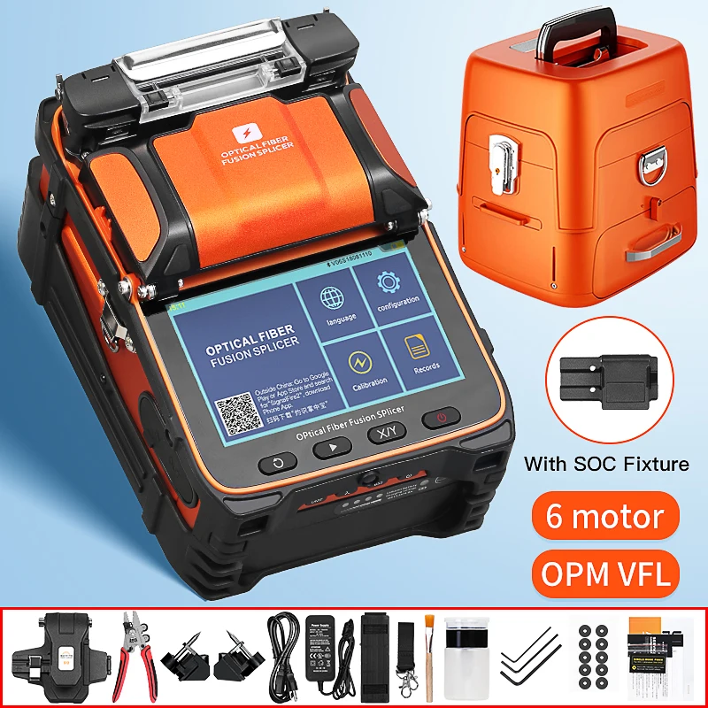 

COMPTYCO AI-9: 6-моторный сварочный аппарат для оптоволокна с поддержкой нескольких языков, для FTTH, SM/MM, со встроенными OPM и VFL