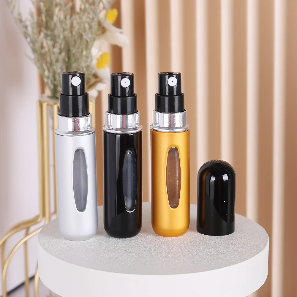 Hot sale 3/piece 5ml fashion mini perfume bottle aluminum lightweight portable cologne ultra-fine spray perfume bottle