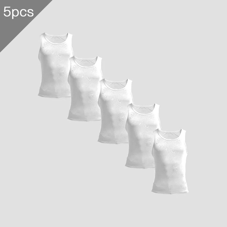 5 قطع ملابس داخلية للرجال، سترة عرق رفيعة، بدون أكمام، حواجز رياضية مشروط ضيقة للياقة البدنية، تي شيرت صيفي قابل للتمدد، طبقة أساسية #4